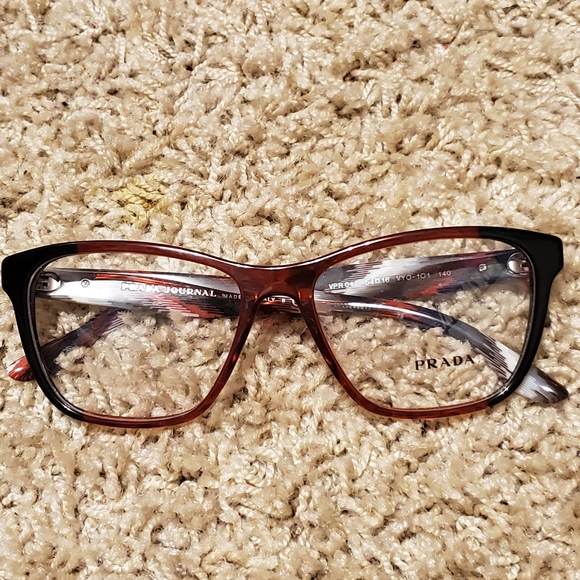 Prada VPR 04T Eyeglasses Brand New Red Black white - Picture 1 of 2